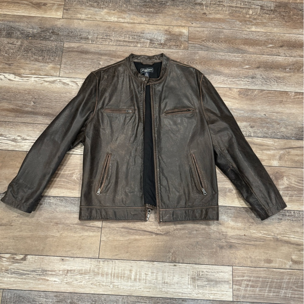 Lucky Brand Men’s Vintage Leather Jacket, XXL